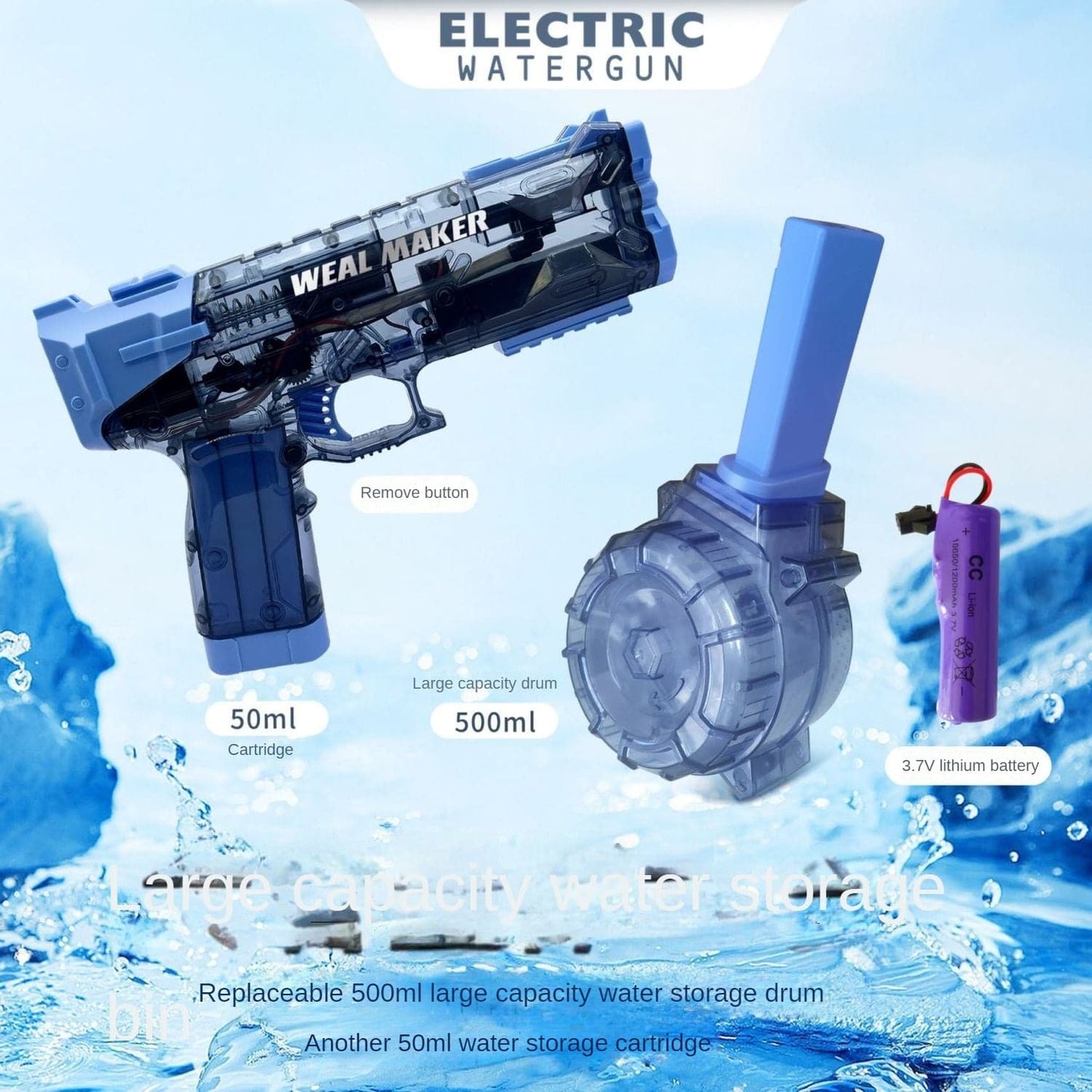 Electric Water Gun - Trendy Toy with High Capacity and Long-range, Perfect Gift for Boys and Children