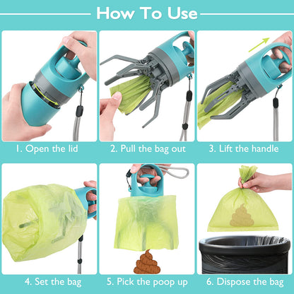 Convenient and Hygienic: New Arrival Zero Contact Dog Poop Scooper with Garbage Bag Dispenser