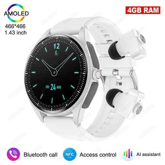 Luxury 2 in 1 Smart Watch 4G Memory Local Music Bluetooth Call NFC Access Control AMOLED 466*466 Smart Watch For Men Women 2023