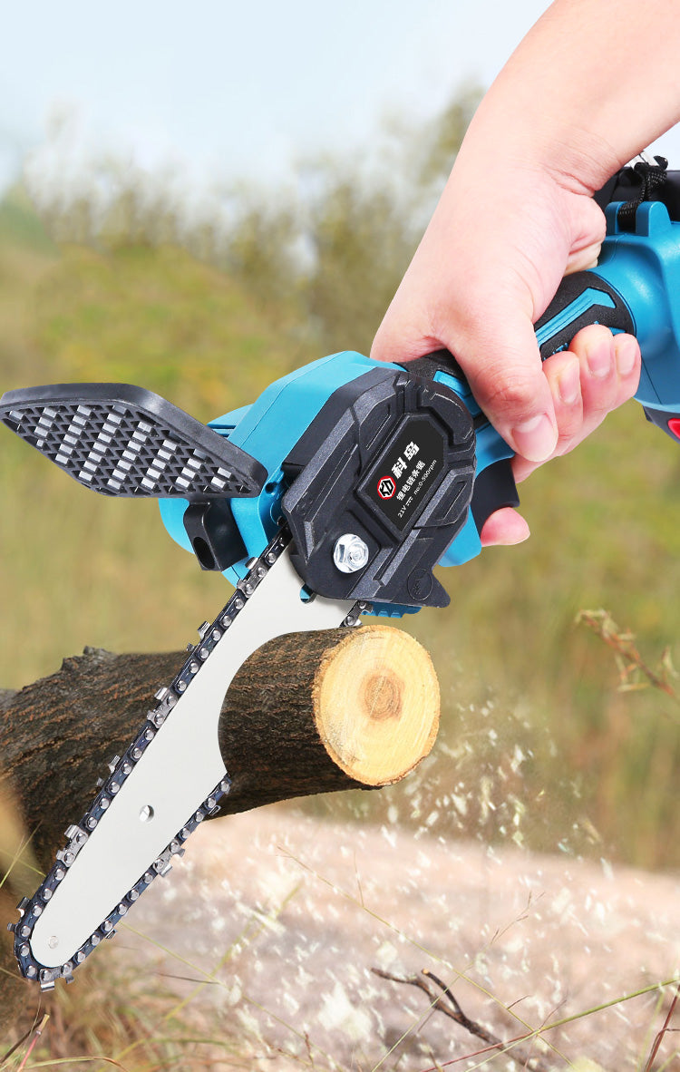 Cordless Lithium-ion Electric Chainsaw - Ideal for Home Woodcutting, Tree Trimming, and Outdoor Use